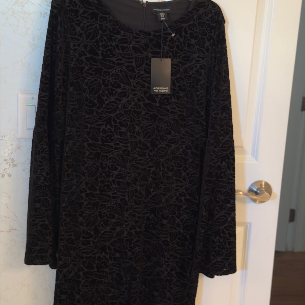 Adrienne Vittadini Black Long Sleeve Dress